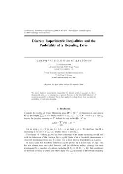 Discrete Isoperimetric Inequalities and the Probability of a Decoding