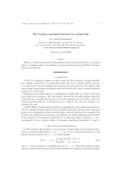 1 The Conway potential function of a graph link