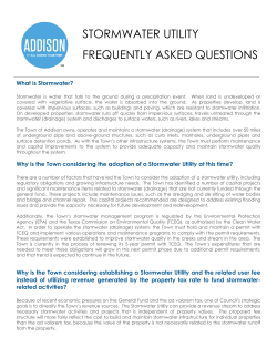 STORMWATER UTILITY FREQUENTLY ASKED QUESTIONS