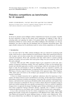 Robotics competitions as benchmarks for AI research (PDF