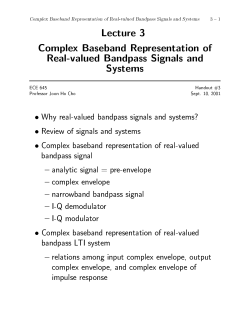 Lecture 3 Complex Baseband Representation of Real