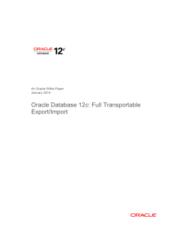 Oracle Database 12c: Full Transportable Export/Import