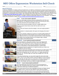Office ergonomics: Self assessment worksheet