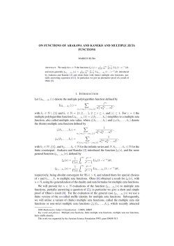 ON FUNCTIONS OF ARAKAWA AND KANEKO AND MULTIPLE