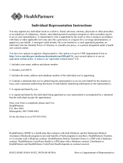 Individual Representation Instructions