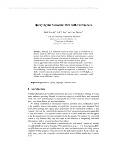 Querying the Semantic Web with Preferences