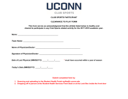 CLUB SPORTS PARTICIPANT CLEARANCE TO PLAY FORM This