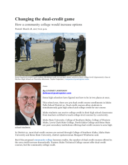 Changing the dual-credit game - Eastern Idaho Technical College