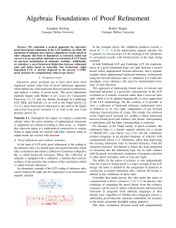 Algebraic Foundations of Proof Refinement
