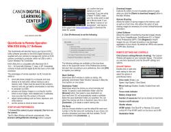 QuickGuide to Remote Operation With EOS Utility 2.7 Software