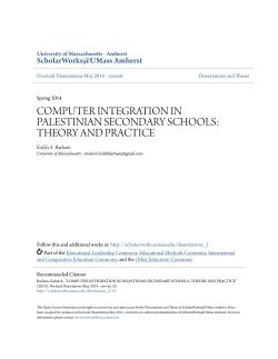 computer integration in palestinian secondary schools: theory and
