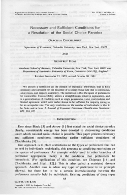Necessary and Sufficient Conditions for a Resolution of the Social