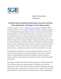 Scientific Games Completes Gaming System Conversion with New