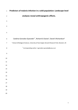 Predictors of malaria infection in a wild population: Landscape level