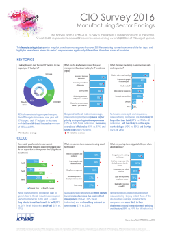 CIO Survey 2016 Manufacturing Sector Findings