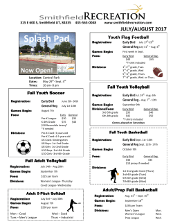 July/Aug. Newsletter - Smithfield Recreation
