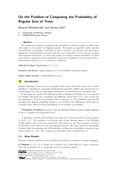 On the Problem of Computing the Probability of Regular Sets of Trees
