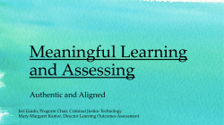 Meaningful Learning and Assessing
