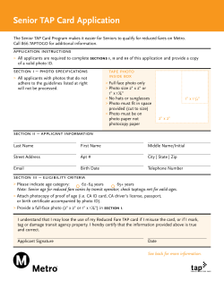 Senior TAP Card Application