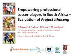 Empowering professional soccer players in South Africa