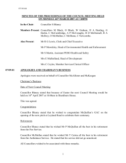 minutes of the proceedings of the council meeting