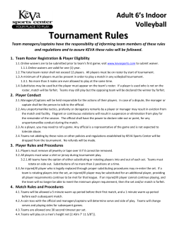 Tournament Rules - Keva Sports Center