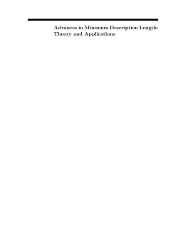 Advances in Minimum Description Length: Theory