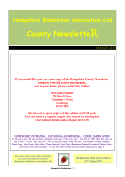 Newsletter - Hampshire Badminton Association