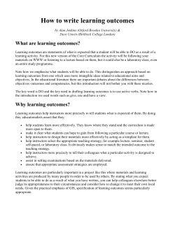 How to write learning outcomes