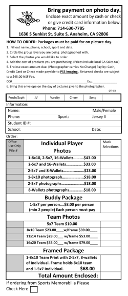 Bring payment on photo day. Individual Player Photos Buddy