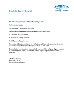 Nomination pack (incl election agent notification form) -LGEW