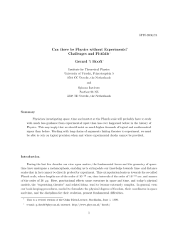 Can there be Physics without Experiments?