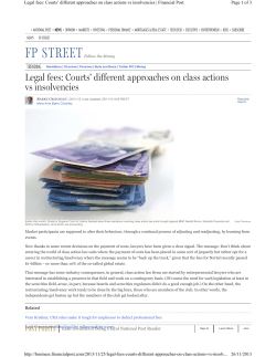 Legal fees: Courts` different approaches on class actions vs