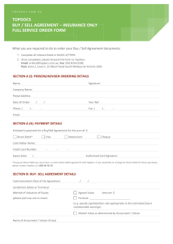 buy / sell agreement &ndash; insurance only