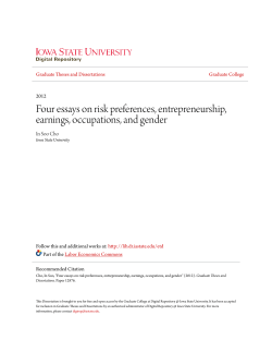 Four essays on risk preferences, entrepreneurship, earnings