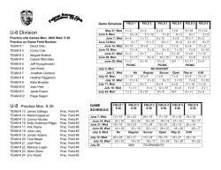 2017 Practice and Game Schedules.