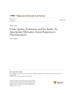 Goals, Quotas, Preferences and Set Asides