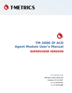 ACD Agent Supervisor Manual - Information Technology Services