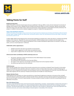 Talking Points for Staff - Human Resources University of Michigan