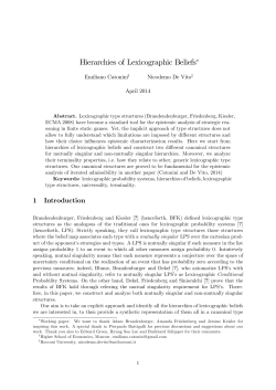 Hierarchies of Lexicographic Beliefs"