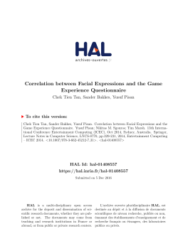 Correlation between Facial Expressions and the Game Experience