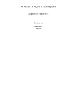 AP Physics 1 and Physics 2 Course Syllabus