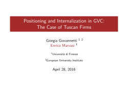 Positioning and Internalization in GVC: The Case of Tuscan Firms