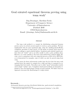 Goal oriented equational theorem proving using team