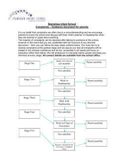 Stamshaw Infant School Complaints &ndash; Guidance document for