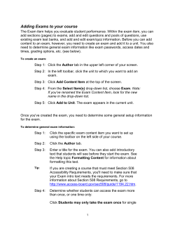 Adding Exams to your course