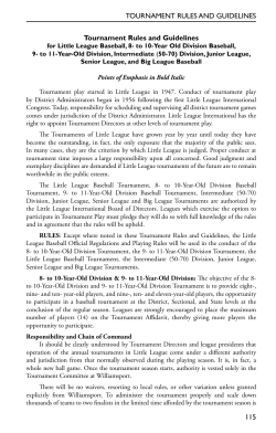2016 Baseball Tournament Rules