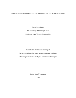 FIGHTING FOR A COMMON CULTURE: LITERARY THEORY IN