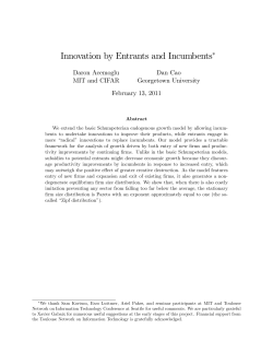Innovation by Entrants and Incumbents