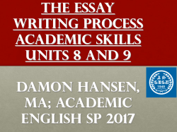 Organizing an Academic Essay
